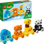 Пластиковый конструктор Duplo мой первый поезд с животными 10955 — слон для детей от 18 месяцев и старше тигр развивающий конструктор с жирафом и пандой (15 штук) Lego - фото