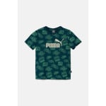 Детская хлопковая футболка ESS+ Mid 90s AOP Tee Puma, бирюзовый - фото