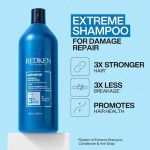 Шампунь Extreme для поврежденных волос, 1000 мл, 33,8 жидких унций., Redken - фото 3