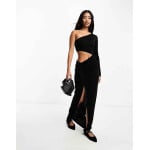 Платье Pull&Bear One Shoulder Cut Out, черный - фото 2