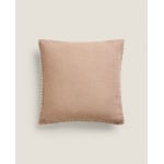 Чехол для подушки Zara Home Plain Linen With Topstitching, 45х45 см, коричневый - фото 2