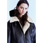 Куртка H&M Oversized Teddy-fleece-lined, черный - фото 6