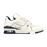 Кроссовки Louis Vuitton Trainer Low '#54 Signature - White Marine', белый - фото