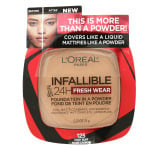 Тональна пудра L'Oreal Infallible 24H Fresh Wear оттенок 124 слоновая кость, 9 г - фото 3