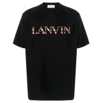 Lanvin футболка с вышитым логотипом, черный - фото