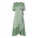 Платье с запахом Y.A.S "YASTHEA 2/4 MIDI WRAP DRESS S. NOOS", с воланом, цвет Loden Frost - фото