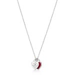 Подвеска Tiffany & Co. Return to Tiffany Red Double Heart Tag, серебро/бриллиант - фото