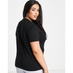 Черная футболка с круглым вырезом из смесового хлопка ASOS DESIGN Curve Ultimate - BLACK - фото 2