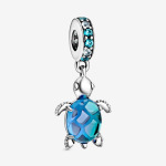 Шарм-подвеска Pandora Murano Glass Sea Turtle, синий - фото