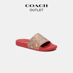 Тапочки женские Coach Outlet Udele спортивные, белый / коричневый - фото 3