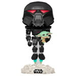 Фигурка Funko POP! Star Wars: The Mandalorian Dark Trooper With Grogu Glow-in-The-Dark - фото 3