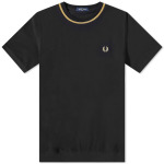 Футболка из пике с круглым вырезом Fred Perry, черный - фото