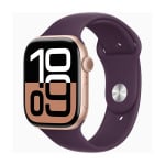 Умные часы Apple Watch Series 10 (GPS), 46 мм, Rose Gold Aluminum Case/Plum Sport Band - M/L - фото