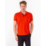 Футболка поло U.S. Polo Assn. Slim Fit Stretch Pique Solid, оранжевый - фото