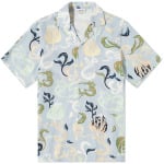 Рубашка с коротким рукавом Lanvin Short Sleeve Patch Vacation Shirt, цвет Azure - фото