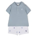 Ralph Lauren Kids комплект из топа и шортов с вышивкой Polo Pony, синий - фото