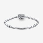 Браслет Pandora Moments Butterfly Clasp Snake Chain, серебро - фото 4