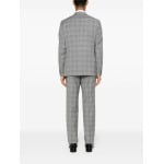 Zegna клетчатый костюм с однобортным пиджаком, серый - фото 4