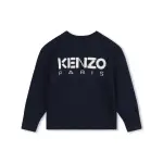 Свитер для девочки с рисунком спереди и логотипом сзади Kenzo Kids, темно-синий - фото 2