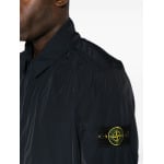 Stone Island однобортное пальто с нашивкой Compass, синий - фото 5