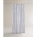 Занавеска для душа Zara Home Striped Cotton, белый/синий - фото