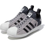 Кроссовки Adidas A Bathing Ape x Neighborhood x Superstar Boost 'Grey Black', серый - фото 2