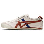 Кроссовки Onitsuka Tiger Mexico 66 Unisex, белый/коричневый/синий - фото