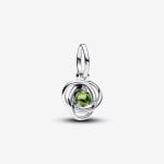 Шарм Pandora August Spring Green Eternity Circle Dangle, серебро/светло-зеленый - фото