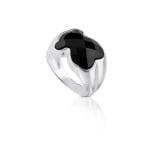 Кольцо Tous Color With Faceted Onyx 1,3 см, серебро - фото