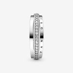 Кольцо Pandora Signature Triple Band Pave, серебро - фото 2