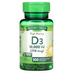 Nature's Truth Vitamin D3 High Potency 250 mcg 10,000 IU, 100 гелевых капсул - фото