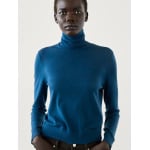 Свитер Massimo Dutti High Neck Knit, синий - фото 7