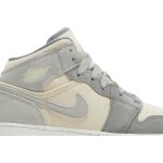 Кроссовки Air Jordan 1 Mid SE GS Coconut Milk Particle Grey, кремовый - фото 2