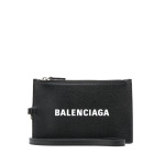 Balenciaga кошелек на молнии с логотипом, черный - фото