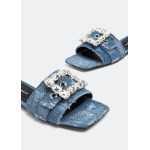 Сандалии DOLCE&GABBANA Patchwork denim slide sandals, синий - фото 3