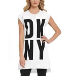 Туника high-low с логотипом DKNY, мульти - фото