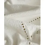 Льняной плед с вышивкой Zara Home, цвет Oyster White - фото 6