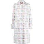 Thom Browne single-breasted tweed coat, белый - фото