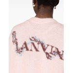 Lanvin кардиган с V-образным вырезом и логотипом, розовый - фото 5