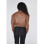 Кожаная куртка Bolongaro Trevor CROPPED BOMBER, цвет argan oil - фото 4