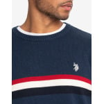 Свитер U.S. Polo Assn. Signature Stripe Crew Neck, темно-синий - фото 4