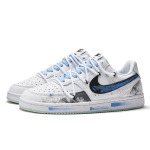 Кроссовки Nike Court Borough Skateboarding Shoes Men Low-top White/blue, белый/синий - фото 4