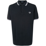 Fred Perry рубашка поло с отделкой в полоску и логотипом, синий - фото