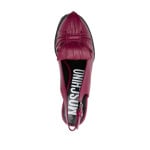 Moschino 130mm leather slingback pumps, фиолетовый - фото 4