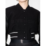 Укороченный бомбер Givenchy Wool And Leather, черный - фото 6