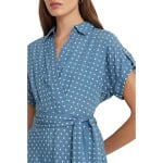 Платье LAUREN Ralph Lauren Polka-Dot Belted Crepe Dress, цвет Blue/Cream - фото 3