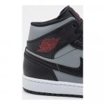 Air jordan 1 mid black particle grey gym red deals