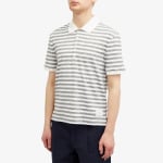 Рубашка поло Thom Browne Striped Linen, светло-серый, белый - фото 2