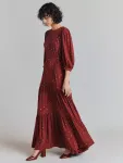 Платье Ghost Lily Embroidered Crepe Maxi, бордовый - фото