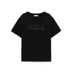 Футболка с тисненым логотипом Dolce & Gabbana Kids, черный - фото